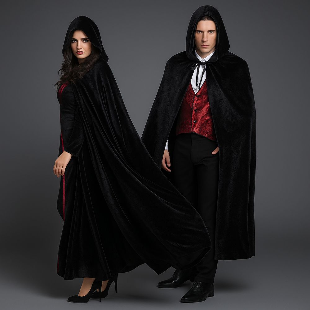 Long Velvet Cape with Hood