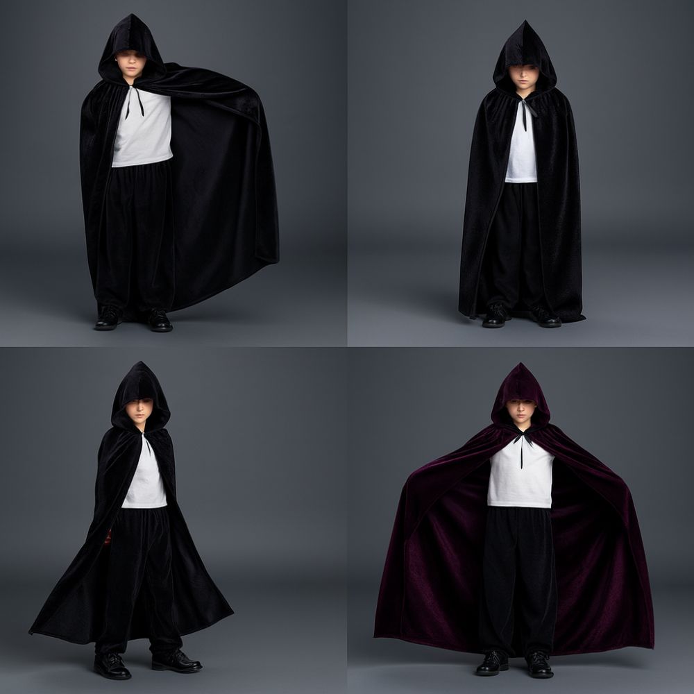 Long Velvet Cape with Hood