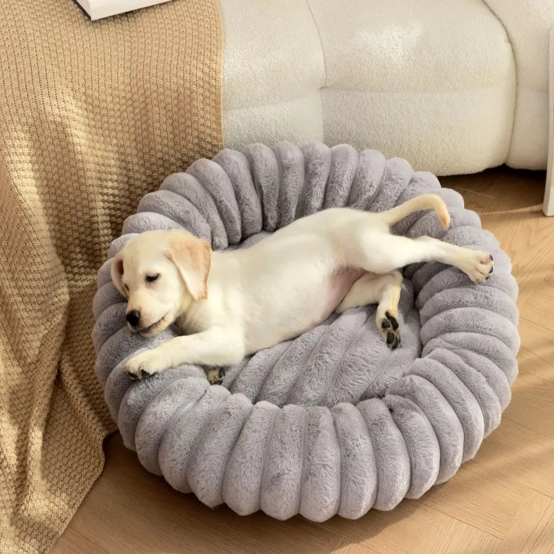 Super Soft Round Pet Bed – Deep Sleep Cushion for Cats & Dogs
