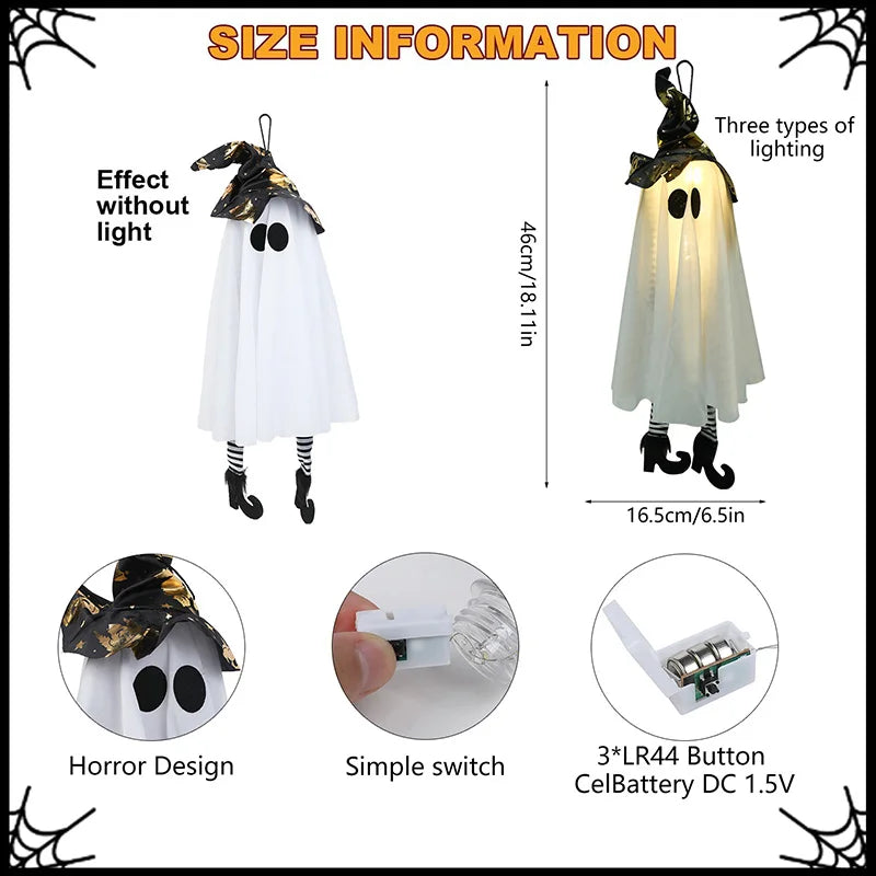 Spooky LED Witch Ghost Ornament