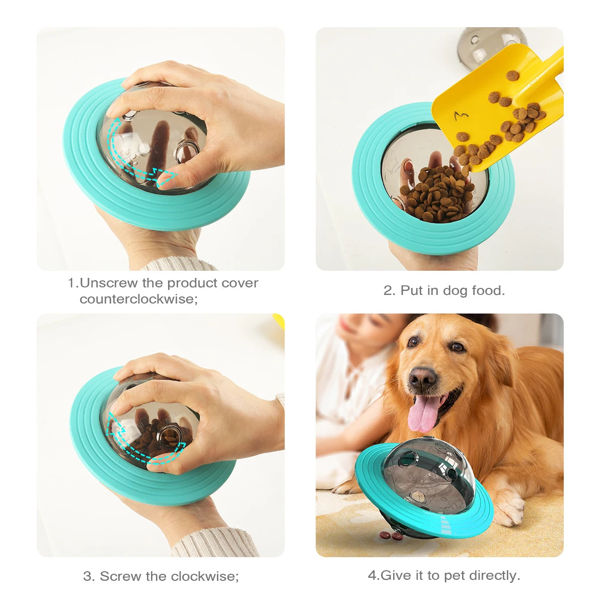 Balle interactive pour chiens – Entraînement du QI et alimentation lente