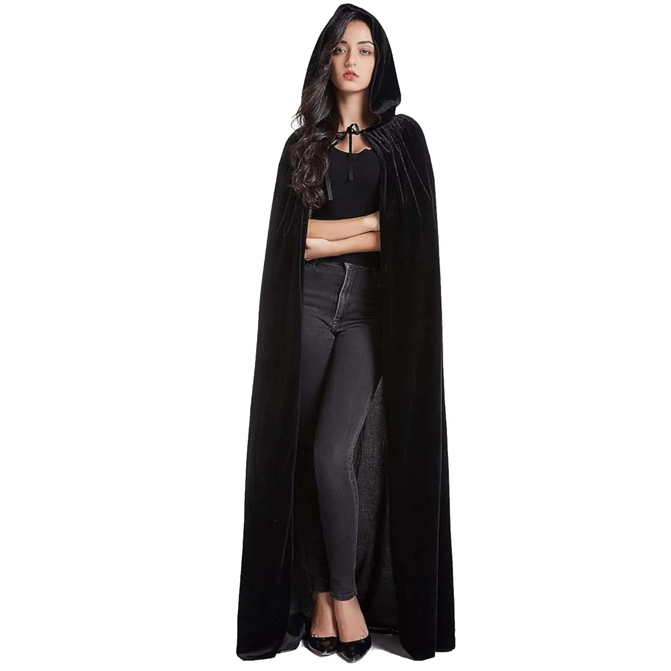 Long Velvet Cape with Hood