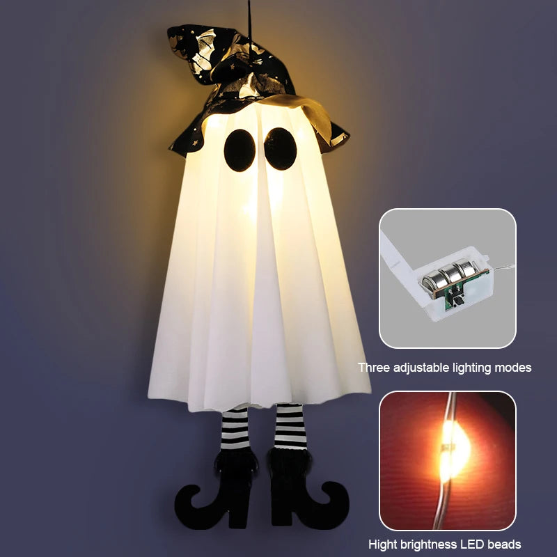 Spooky LED Witch Ghost Ornament