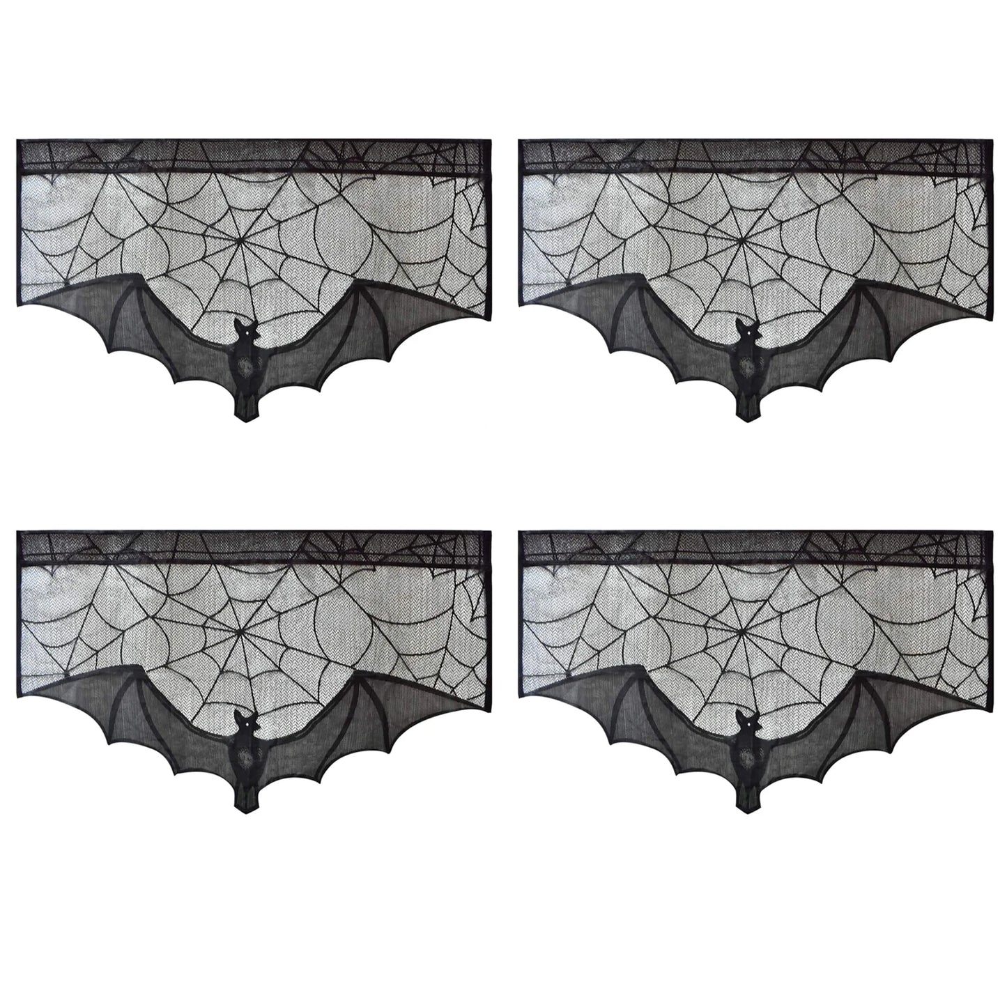 Black Lace Spider Web Curtain