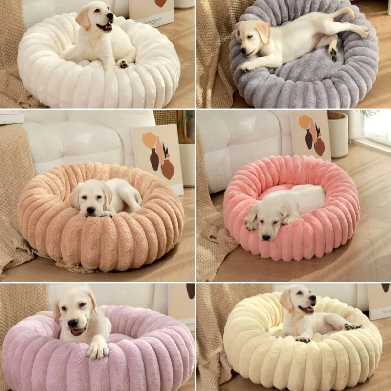 Super Soft Round Pet Bed – Deep Sleep Cushion for Cats & Dogs