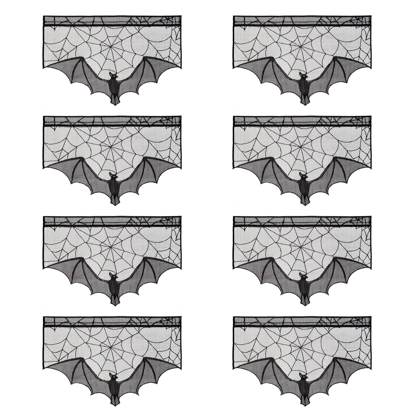 Black Lace Spider Web Curtain