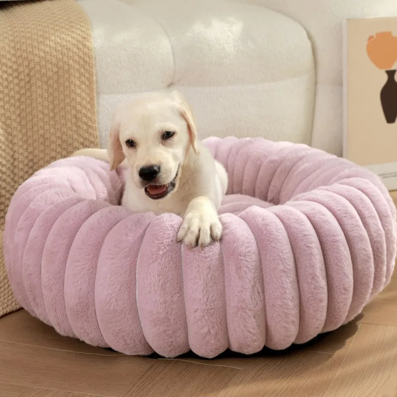 Super Soft Round Pet Bed – Deep Sleep Cushion for Cats & Dogs