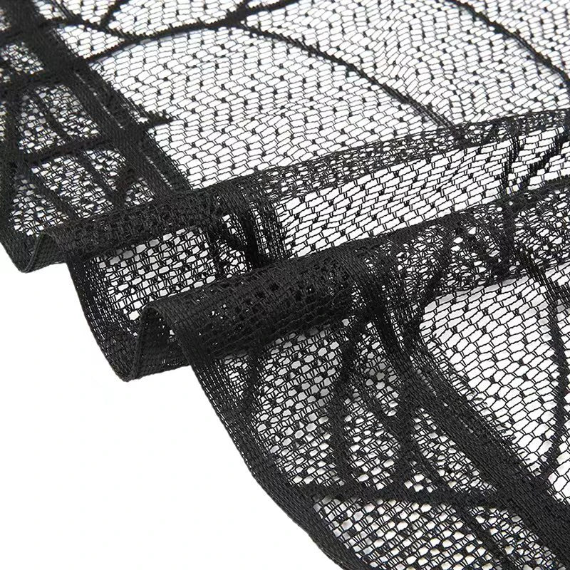 Black Lace Spider Web Curtain
