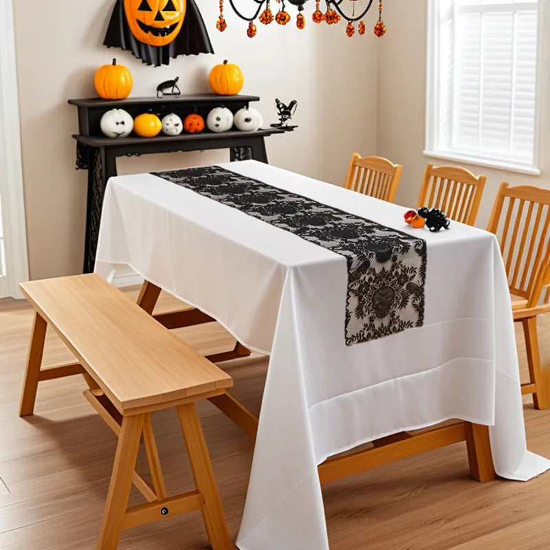 Skull Lace Table Runner