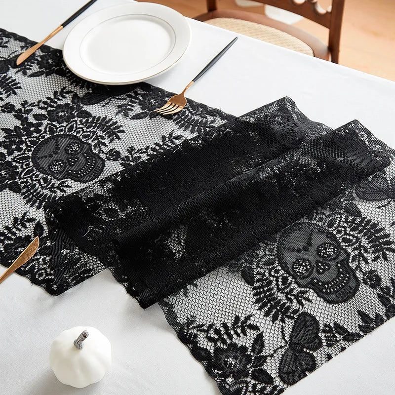 Skull Lace Table Runner