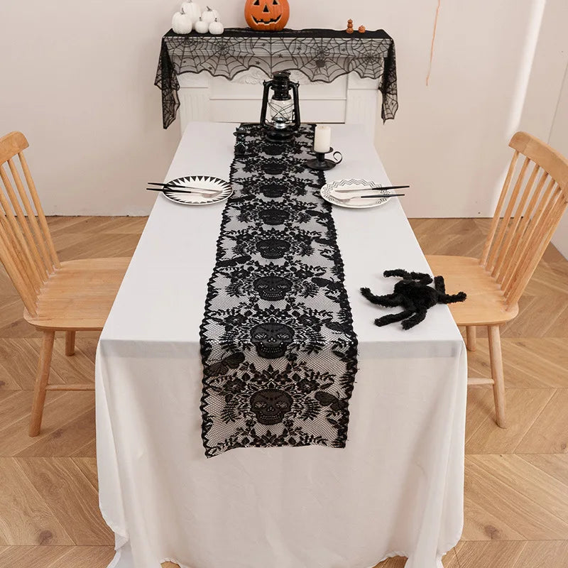 Skull Lace Table Runner