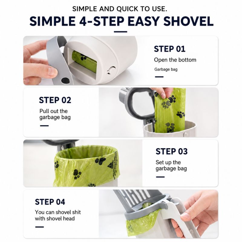 CleanPaw Self-Cleaning Cat Litter Scoop with Waste Bags