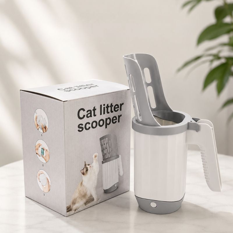 CleanPaw Self-Cleaning Cat Litter Scoop with Waste Bags