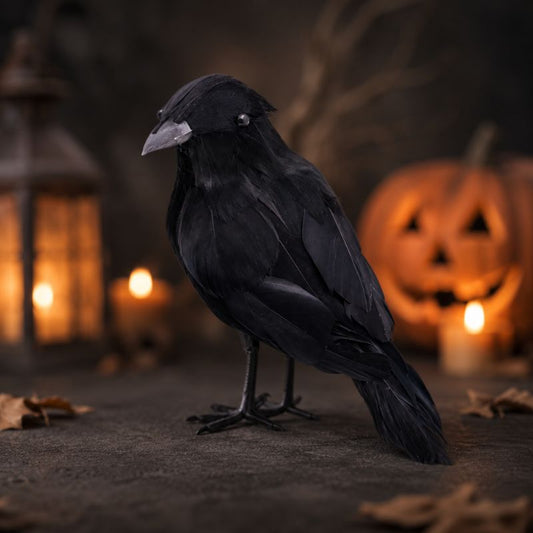 Midnight Raven Realistic Artificial Crow Decoration