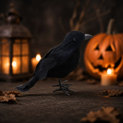 Midnight Raven Realistic Artificial Crow Decoration