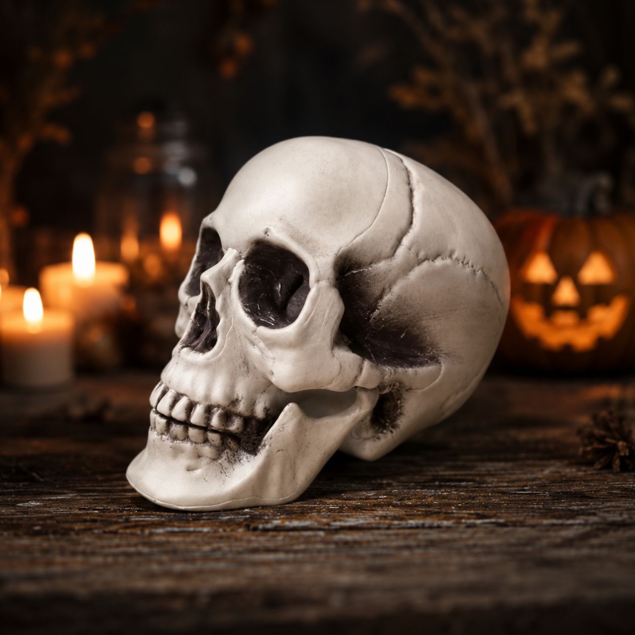 Midnight Relic Realistic Skull Decoration
