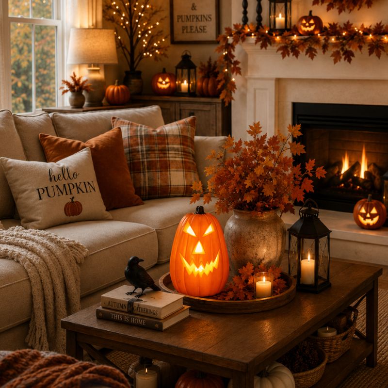 Ember Hollow LED Pumpkin Lantern