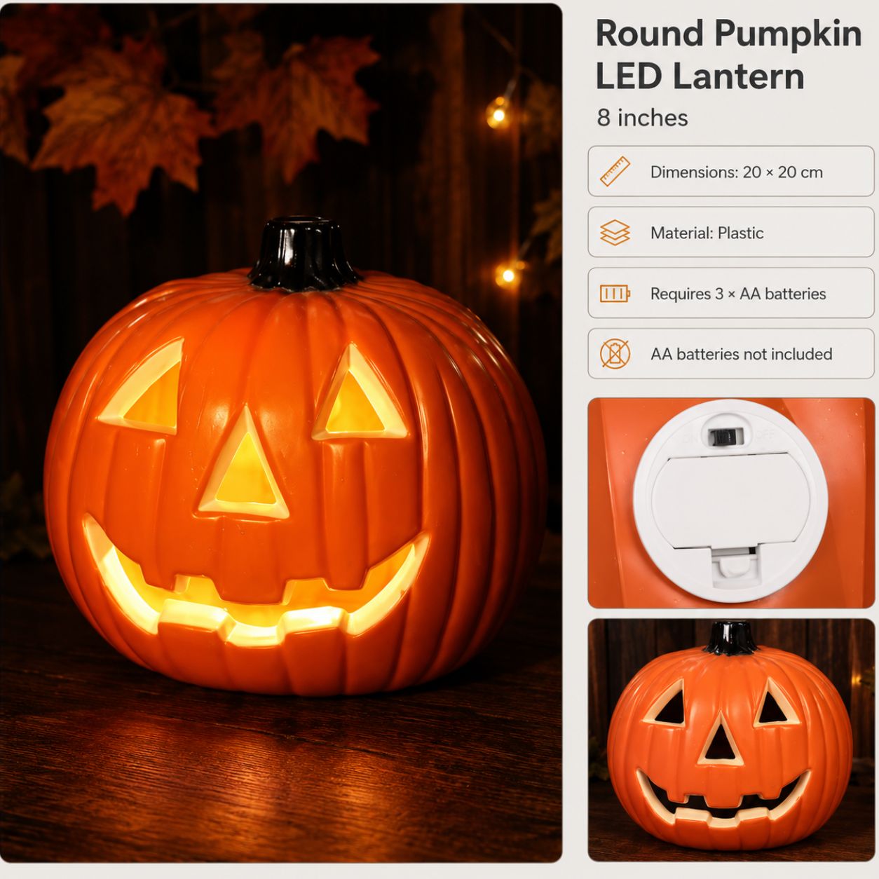 Ember Hollow LED Pumpkin Lantern