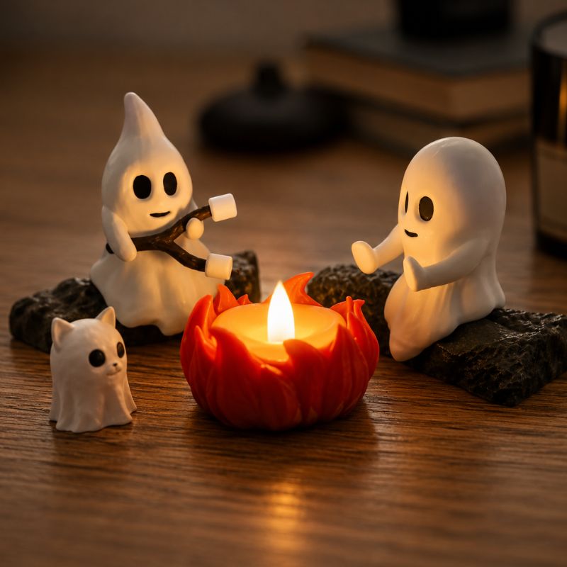 Midnight Gathering Ghost Campfire Decoration