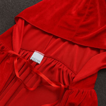 Long Velvet Cape with Hood