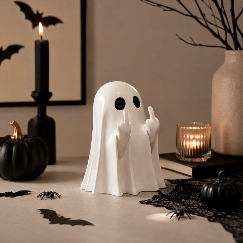 Rebel Spirit Middle Finger Ghost Statue