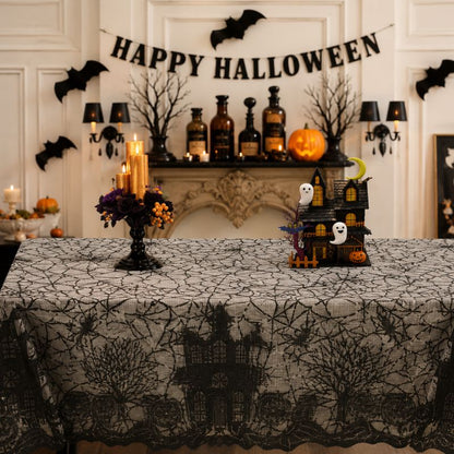 Midnight Lace Spider Web Tablecloth