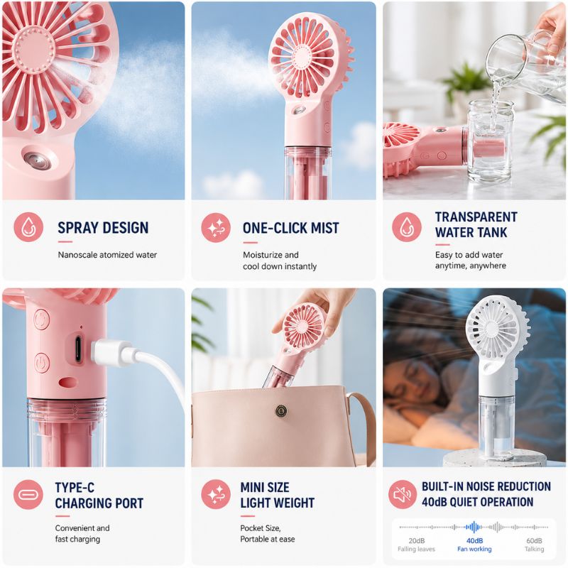 MistBreeze Portable Cooling Fan