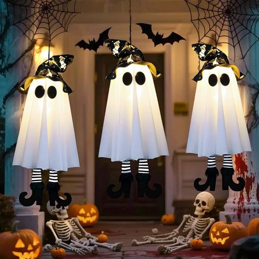 Spooky LED Witch Ghost Ornament