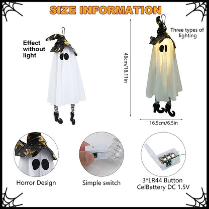 Spooky LED Witch Ghost Ornament
