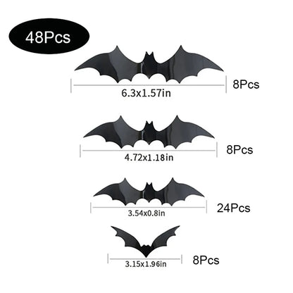 3D Black Bat Wall Stickers