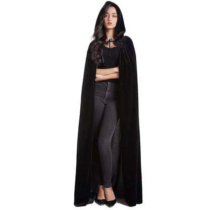 Long Velvet Cape with Hood