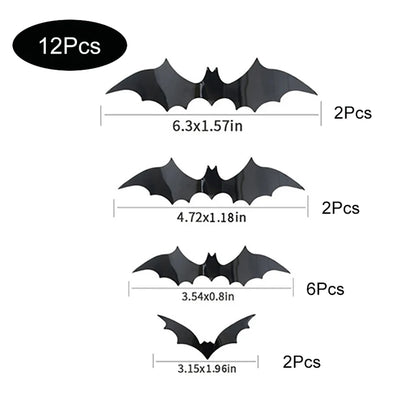 3D Black Bat Wall Stickers