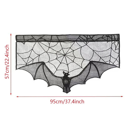 Black Lace Spider Web Curtain