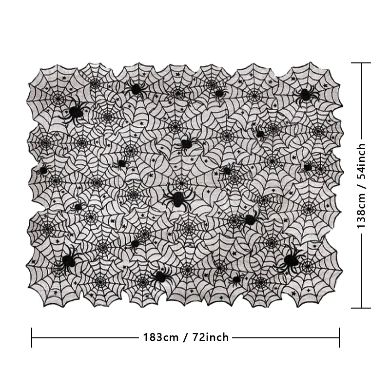 Midnight Lace Spider Web Tablecloth