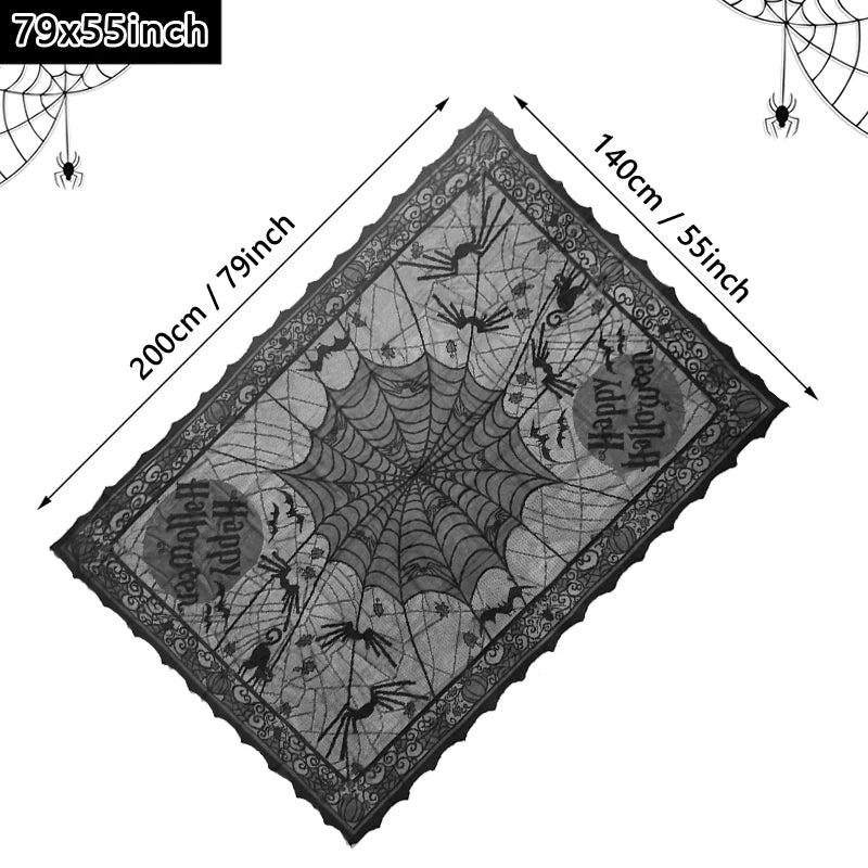 Midnight Lace Spider Web Tablecloth