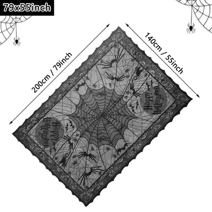 Midnight Lace Spider Web Tablecloth