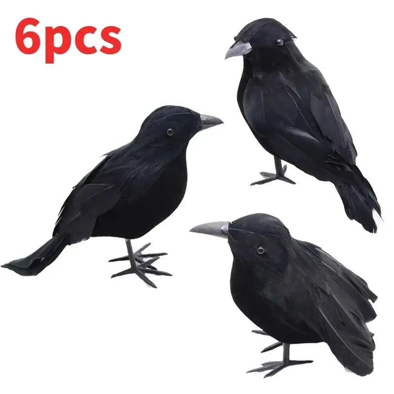 Midnight Raven Realistic Artificial Crow Decoration