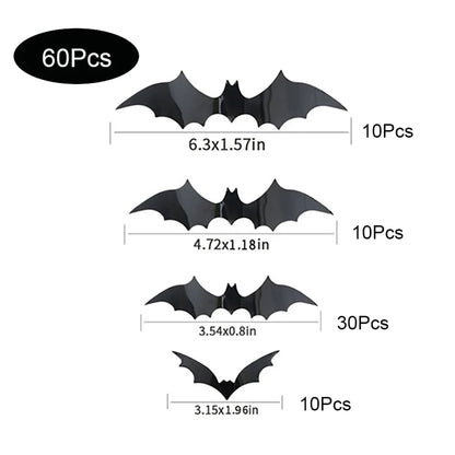 3D Black Bat Wall Stickers
