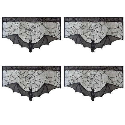Black Lace Spider Web Curtain