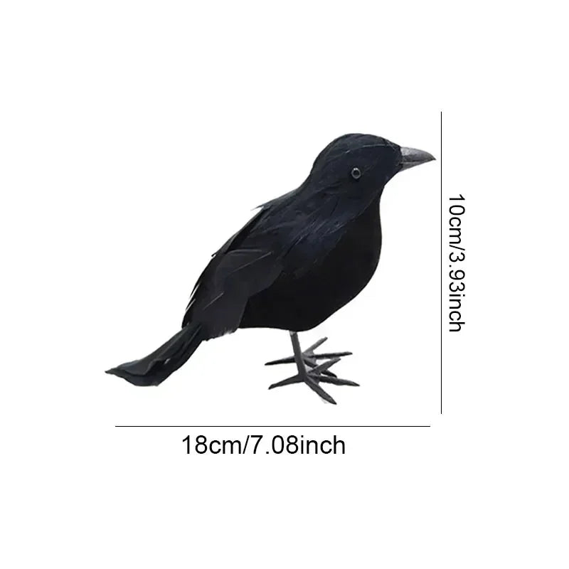 Midnight Raven Realistic Artificial Crow Decoration