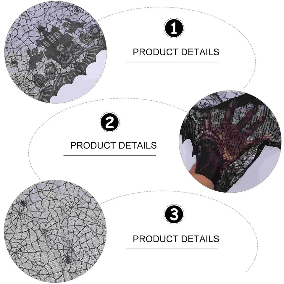 Midnight Lace Spider Web Tablecloth