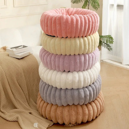 Super Soft Round Pet Bed – Deep Sleep Cushion for Cats & Dogs