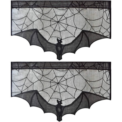 Black Lace Spider Web Curtain