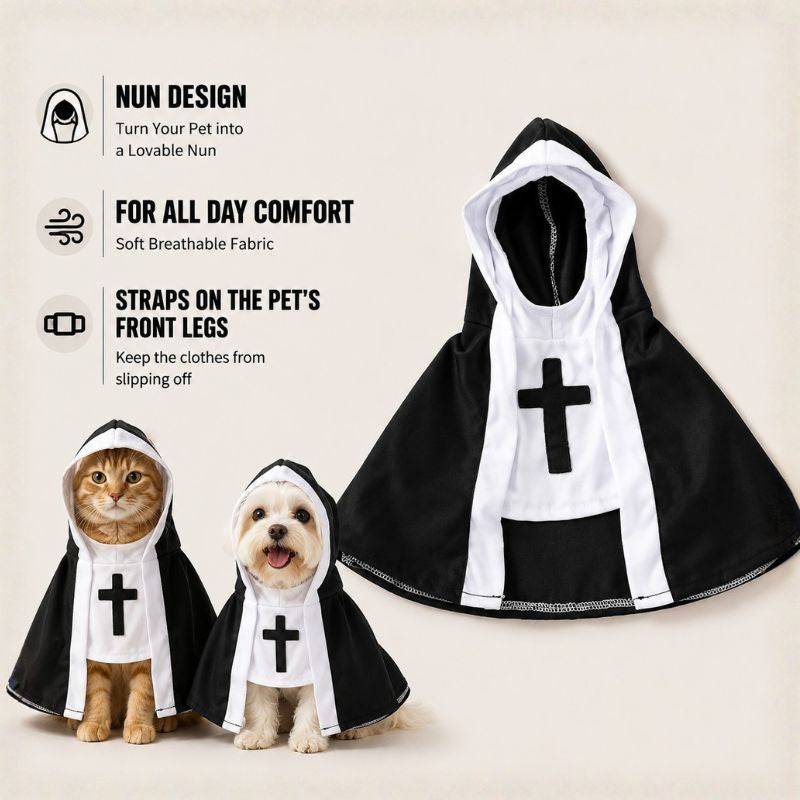 Midnight Sister Nun Costume for Pets