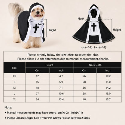 Midnight Sister Nun Costume for Pets