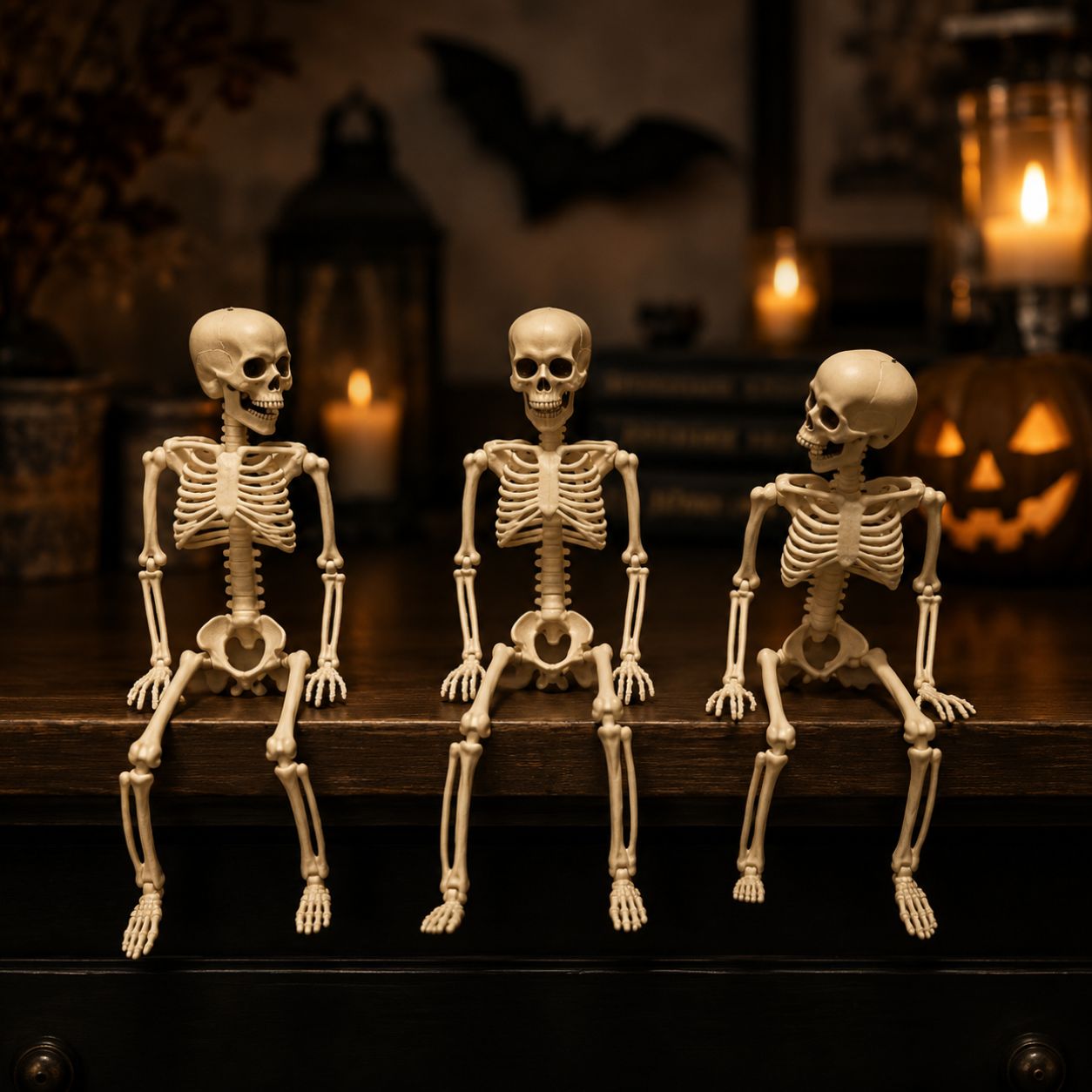 Midnight Bones Poseable Human Skeleton Decoration