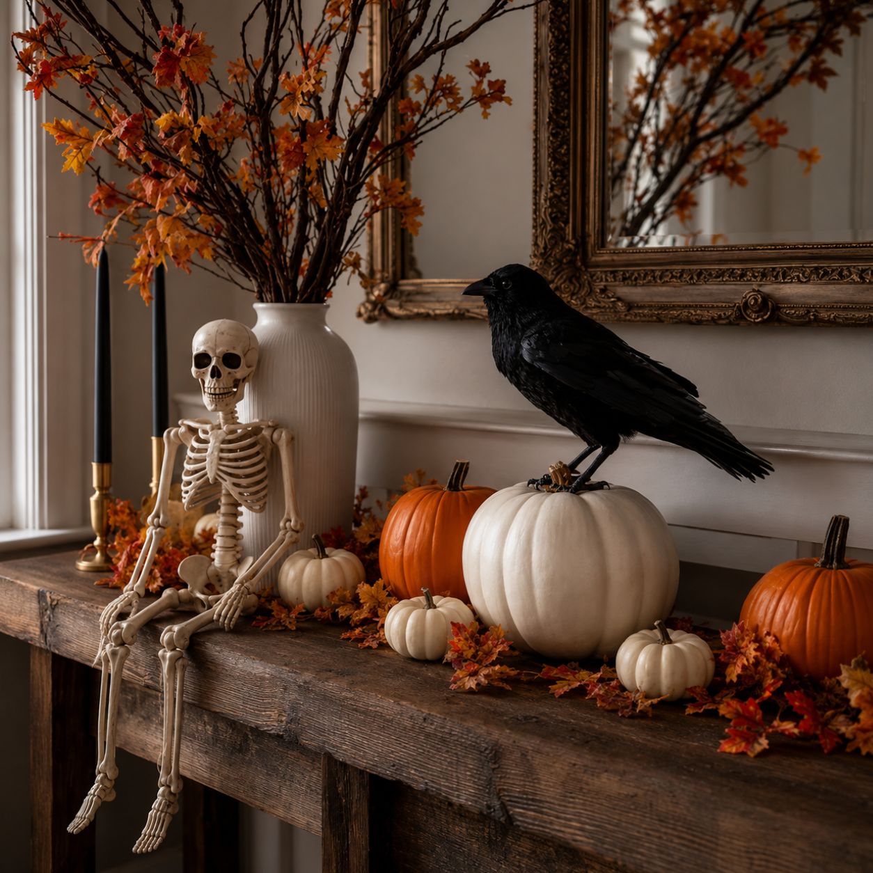 Midnight Bones Poseable Human Skeleton Decoration