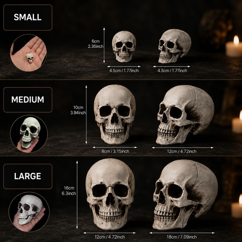 Midnight Relic Realistic Skull Decoration