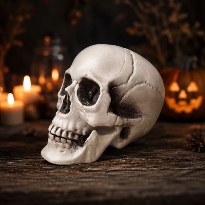 Midnight Relic Realistic Skull Decoration