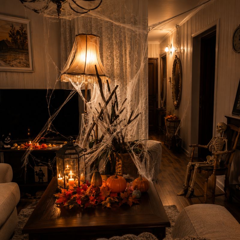 Midnight Web Artificial Spider Web Decoration